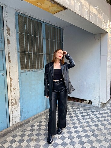 Bersha suni deri blazer