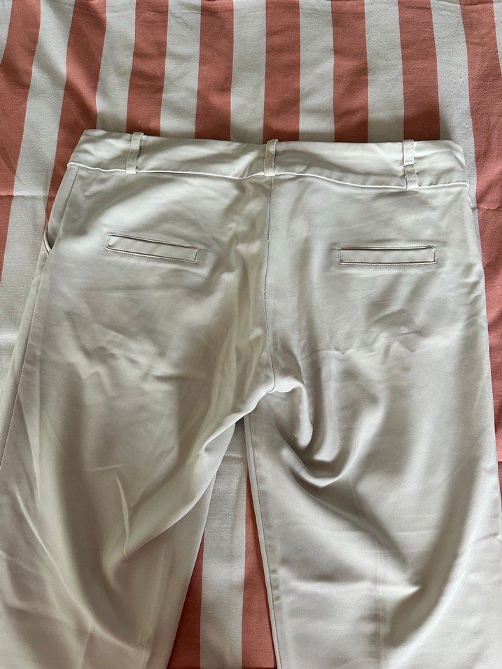 Beyaz Kadın Kumaş Pantolon Midi Boy - Görsel 3