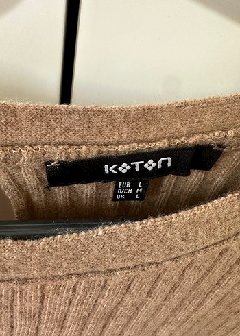 Kurdele Kahverengi Çizgili Triko Elbise - Görsel 3