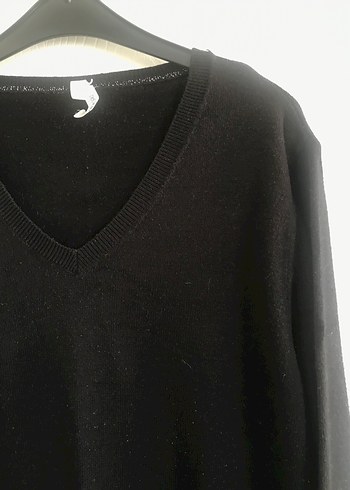 xl Beden siyah Renk Siyah V Yakalı Kadın Triko