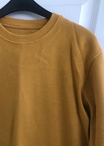 Sarı Çocuk Sweatshirt, Bisiklet Yaka, Rahat Kesim - Görsel 2