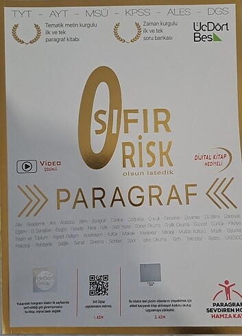 345 sıfır risk paragraf soru bankası