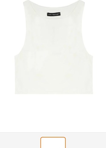 Beyaz Kolsuz Midi Crop Top