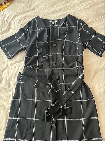 Koton siyah çizgili elbise - Görsel 5