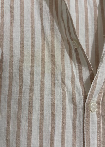 Çizgili bej gömlek - Görsel 2