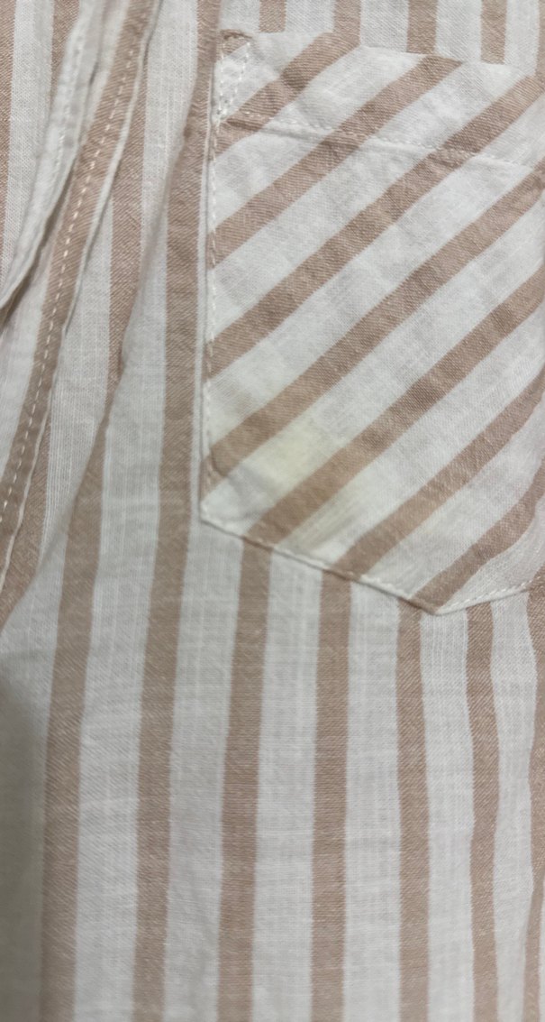 Çizgili bej gömlek - Görsel 3