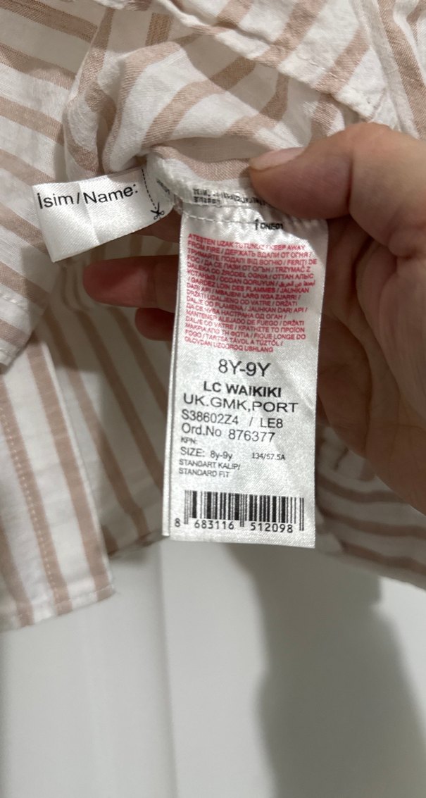 Çizgili bej gömlek - Görsel 5