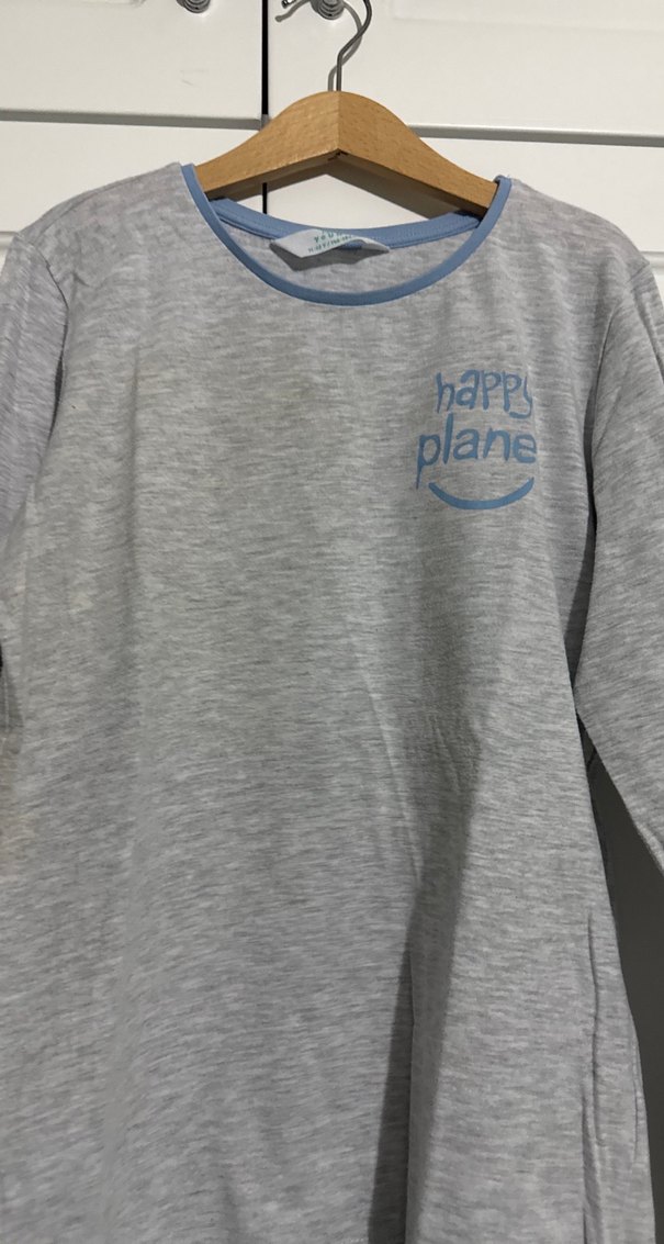 Gri Uzun Kollu Erkek Çocuk Tişört - Görsel 2