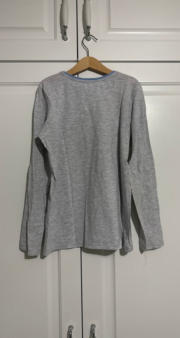 Gri Uzun Kollu Erkek Çocuk Tişört - Görsel 5