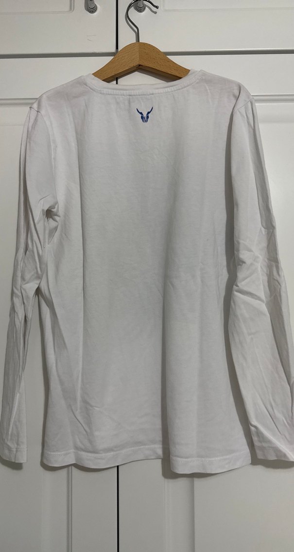 Erkek Beyaz Uzun Kollu Baskılı Tişört - Görsel 5