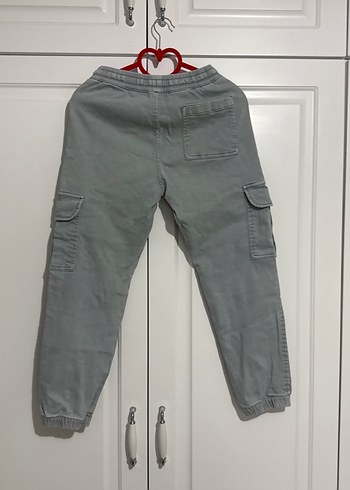 Erkek Çocuk Gri Bol Kesim paraşüt pantolon - Görsel 7