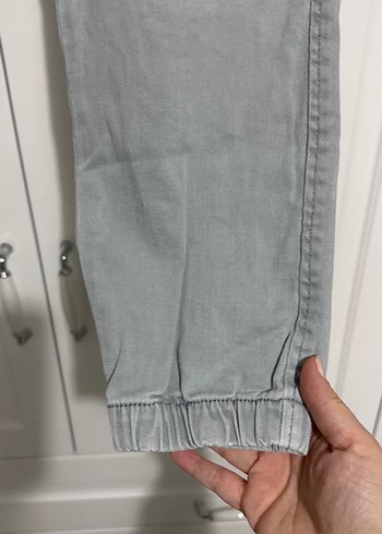 Erkek Çocuk Gri Bol Kesim paraşüt pantolon - Görsel 4