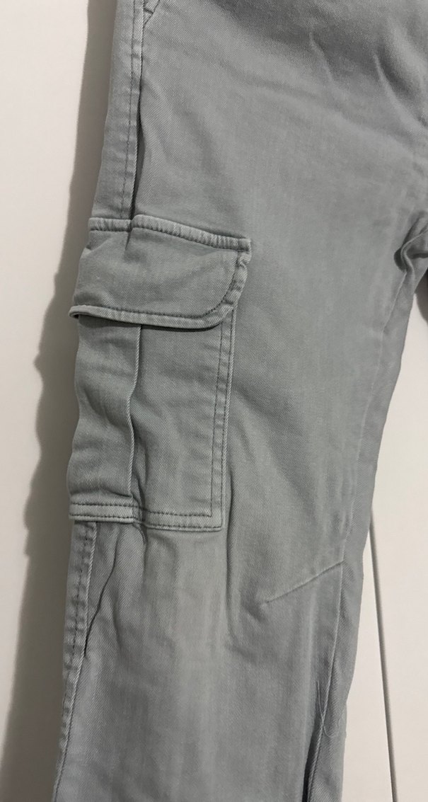 Erkek Çocuk Gri Bol Kesim paraşüt pantolon - Görsel 5