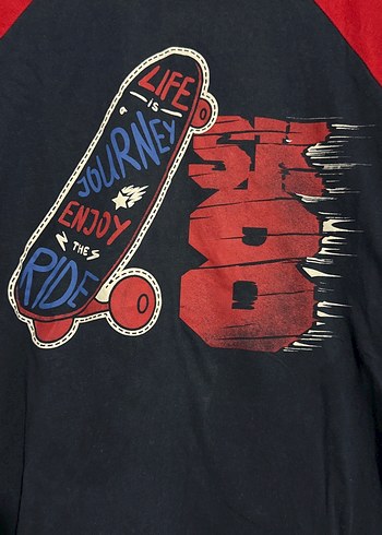 Erkek Çocuk Kırmızı Siyah Skateboard Sweatshirt - Görsel 2