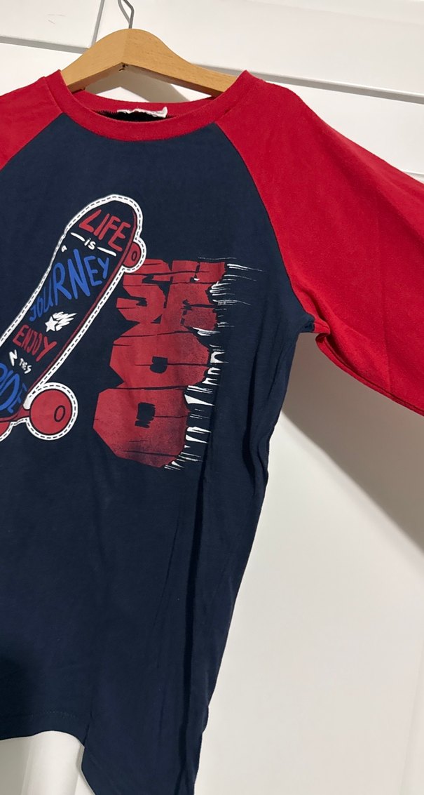 Erkek Çocuk Kırmızı Siyah Skateboard Sweatshirt - Görsel 4