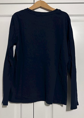 Lacivert Erkek Çocuk Uzun Kollu Keten Tişört - Görsel 4