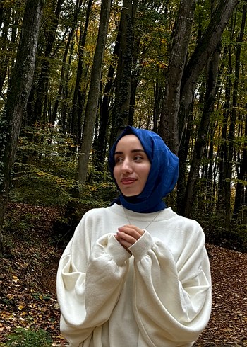 Kadın Beyaz Pamuklu Salaş tunik kazak