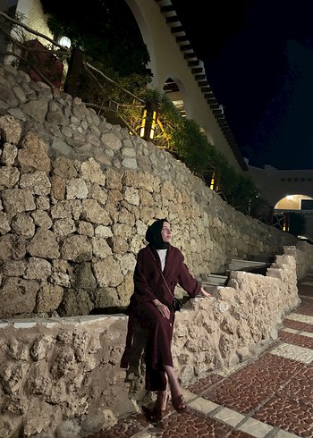 38 Beden bordo Renk Bordo Uzun Kimono takım