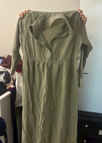 Gri Uzun Kollu Salaş elbise - Görsel 2