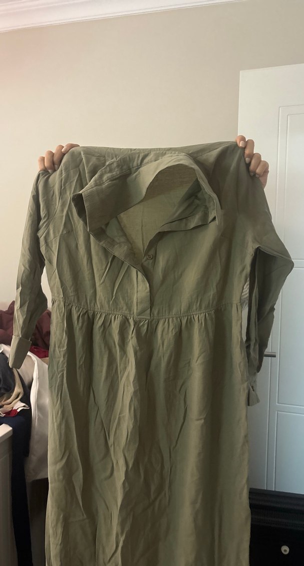 Gri Uzun Kollu Salaş elbise - Görsel 3