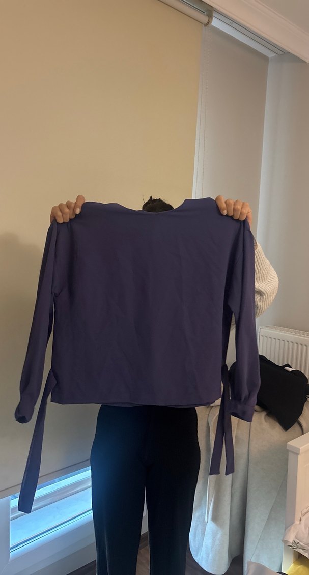 Mor Midi Uzun Drapeli Kadın Etek takım - Görsel 2