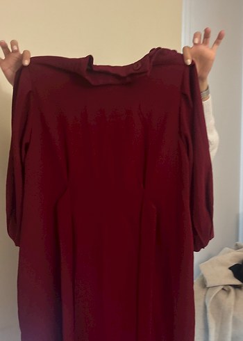 Bordo Uzun Salaş Elbise - Görsel 3