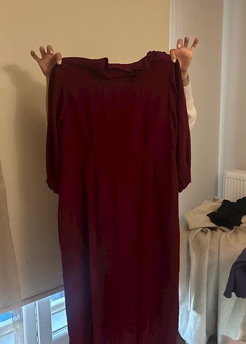 Bordo Uzun Salaş Elbise - Görsel 2