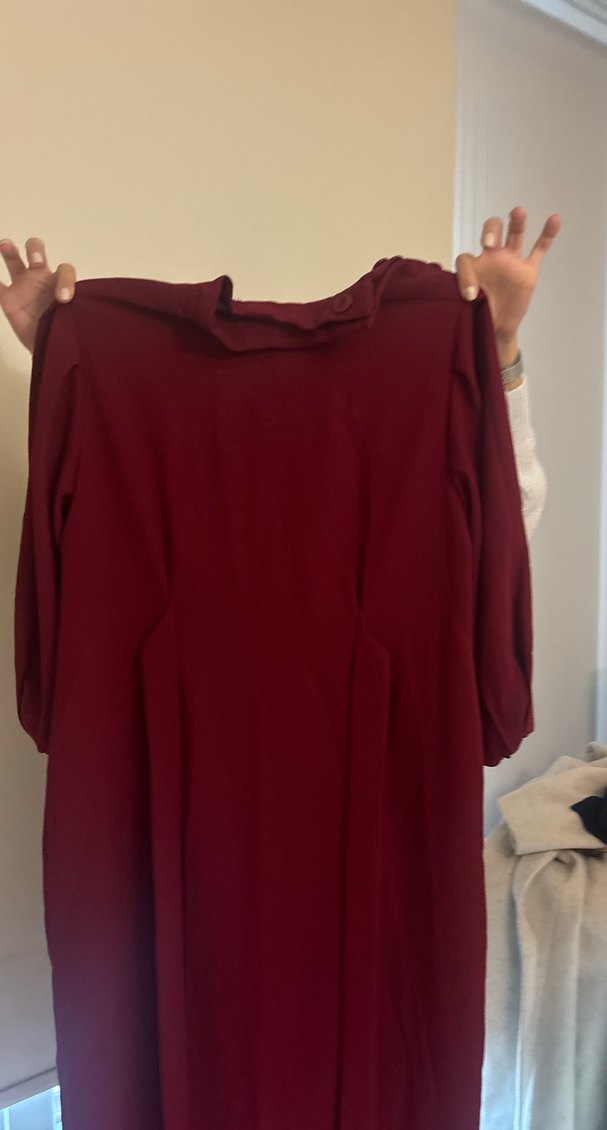 Bordo Uzun Salaş Elbise - Görsel 3