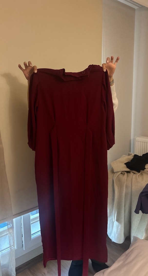 Bordo Uzun Salaş Elbise - Görsel 2