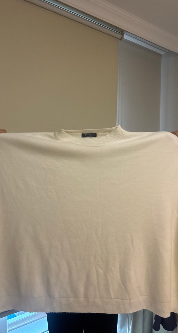 Kadın Beyaz Pamuklu uzun Kollu Sweatshirt - Görsel 2