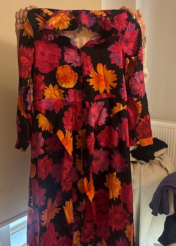 Çiçek Desenli Uzun Bohem Elbise - Görsel 4