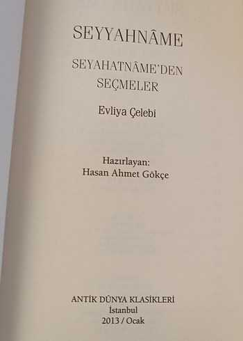  Seyyahname Seyahatname'den Seçmeler
