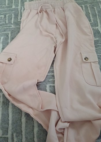 Düğmeli Pembe Midi Kadın Kumaş Pantolon
