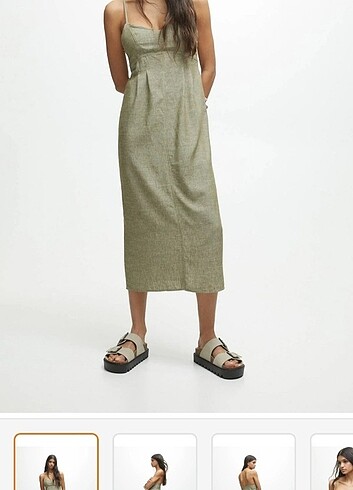 Pull and Bear Pull&Bear Rustik Midi Elbise