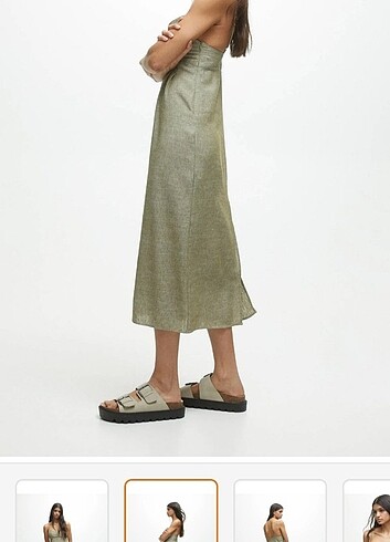 s Beden Pull&Bear Rustik Midi Elbise
