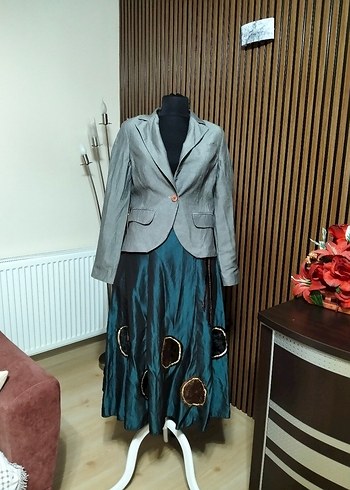 Koton Gri Kadın Keten Blazer Ceket