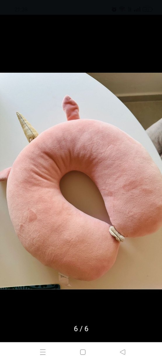 Pembe Unicorn Desenli seyehat uyku Yastığı - Görsel 3