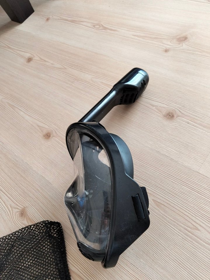 Siyah Tam Yüz Dalış Maskesi Velcro Kayışlı - Görsel 3