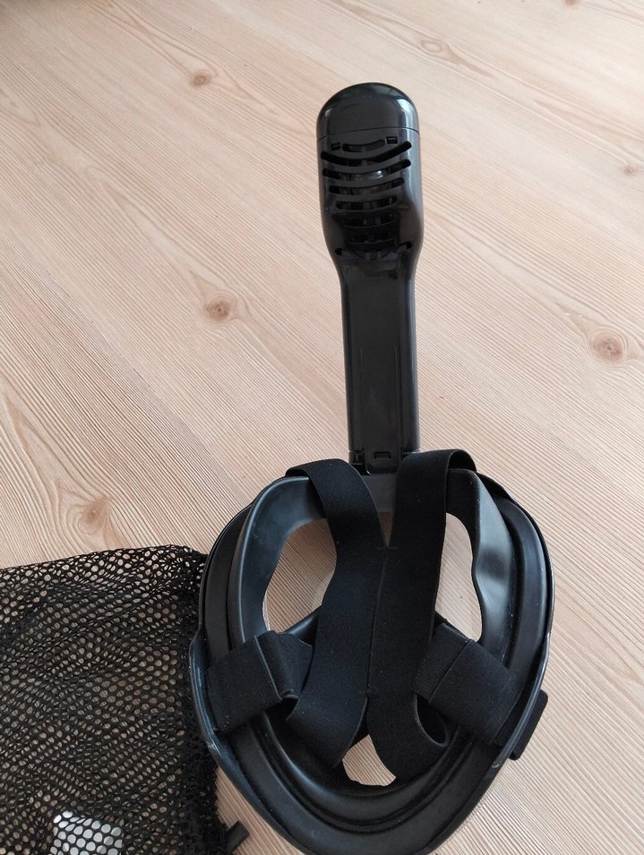 Siyah Tam Yüz Dalış Maskesi Velcro Kayışlı - Görsel 4