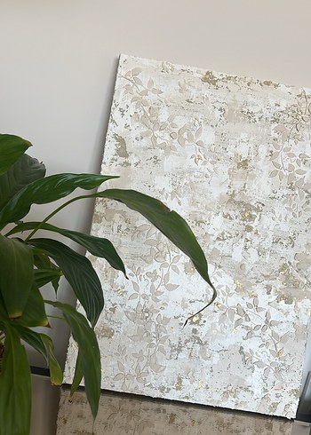 Ikea Beyaz Desenli Dokulu Tablo