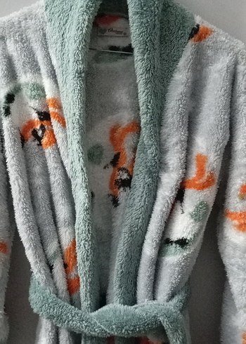 Gri Bağlamalı Bohem Midi Kadın Sabahlık - Görsel 2