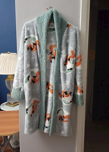 Gri Bağlamalı Bohem Midi Kadın Sabahlık - Görsel 3