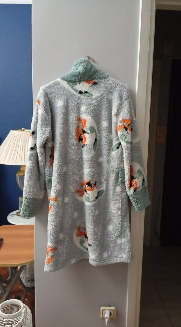 Gri Bağlamalı Bohem Midi Kadın Sabahlık - Görsel 4