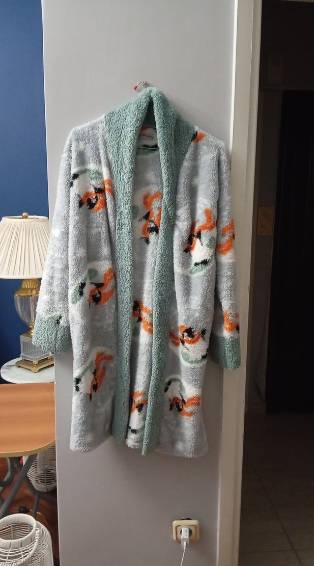 Gri Bağlamalı Bohem Midi Kadın Sabahlık - Görsel 3