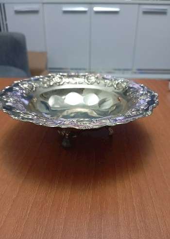 Çiçek Desenli Parlak Geleneksel Tabak - Görsel 4