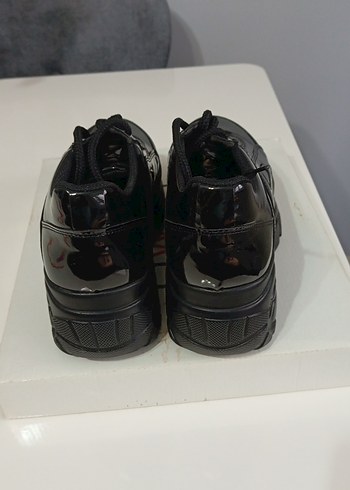 Siyah Rugan Kadın Stiletto Spor Ayakkabı - Görsel 3