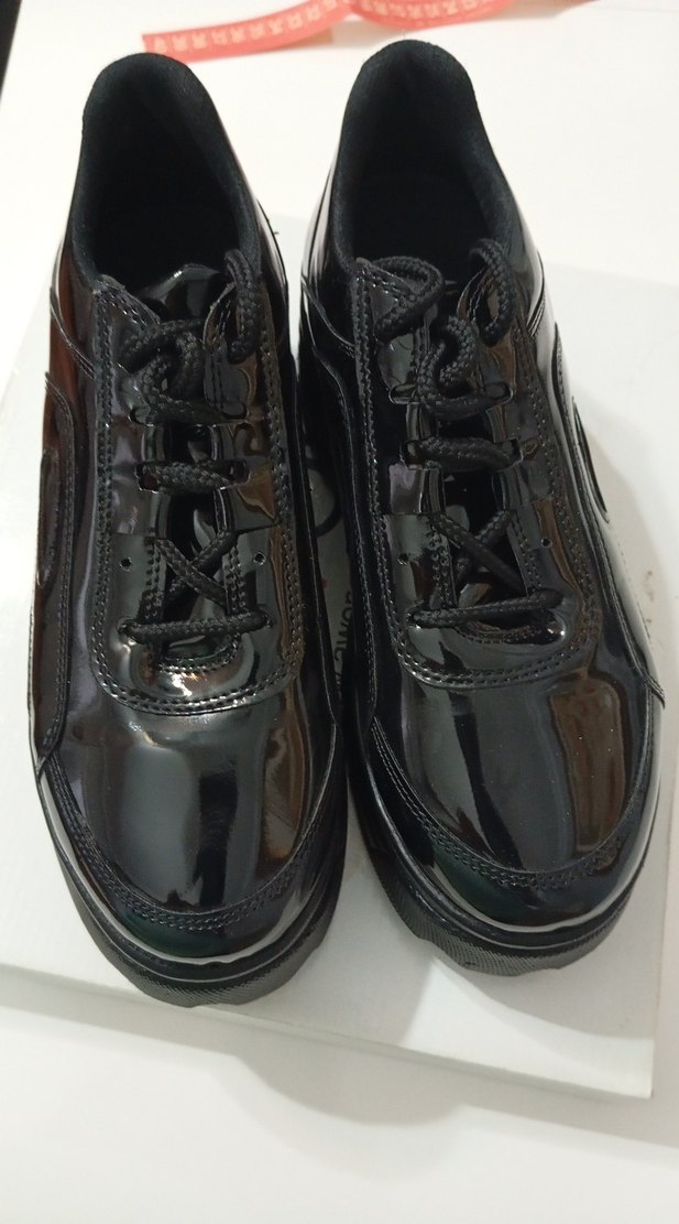 Siyah Rugan Kadın Stiletto Spor Ayakkabı - Görsel 5