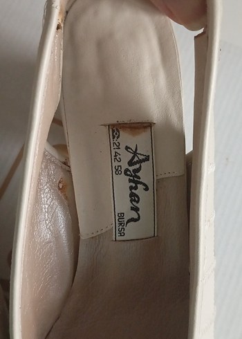 Beyaz Kareli Kadın Topuklu Ofis Ayakkabısı - Görsel 3