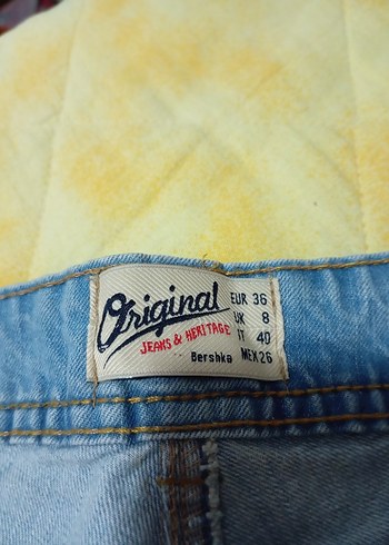 Bershka Mavi Mini Denim Şort Rahat Kesim