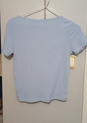 Mavi Kısa Kollu Kadın Mini Tişört - Görsel 3